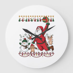 Relógio Grande Natal Papai Noel Volei Boneco de Neve Rena