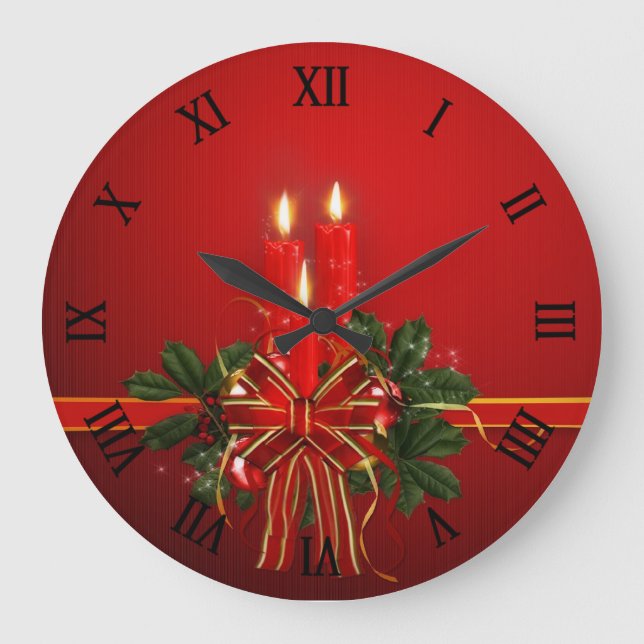 Relógio Grande natal vintage Wall Clock (Frente)