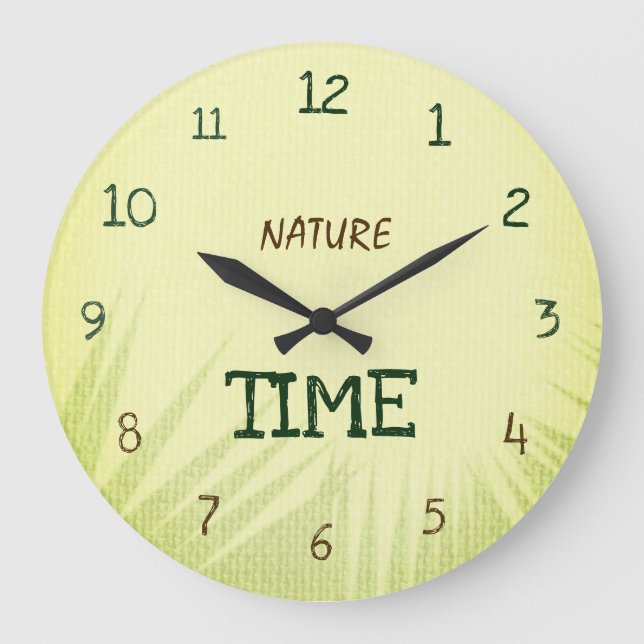 Relógio Grande Nature Time Botânico Verde Suave (Frente)