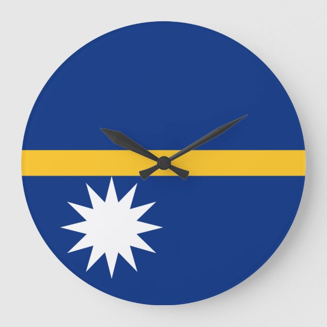 Relógio Grande Nauru Flag (Frente)