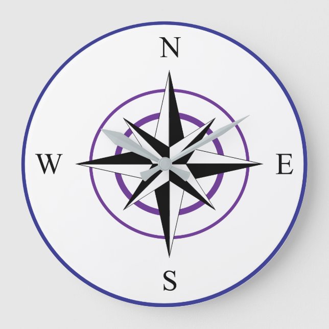 Relógio Grande Nautical Compass Face (Frente)