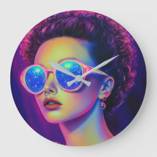 Relógio Grande Neon Galaxy Glamor