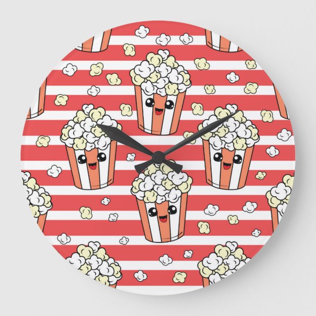 Relógio Grande Neon Popcorn Kids Patterno (Frente)
