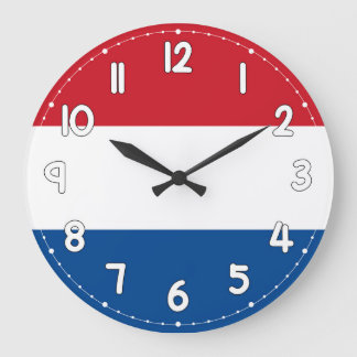Relógio Grande Netherlands Flag Wall Clock – Dutch Patriotic Home