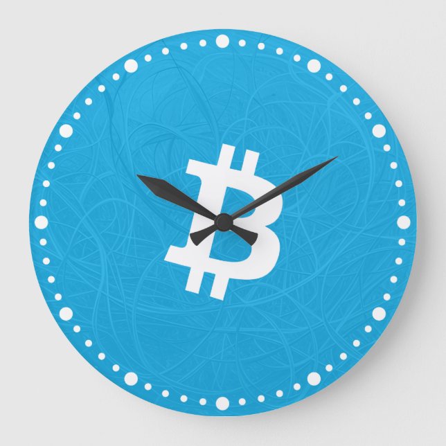 Relógio Grande Neurônio Bitcoin Azul (Frente)