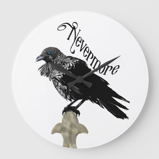 Relógio Grande Nevermore Raven (Frente)