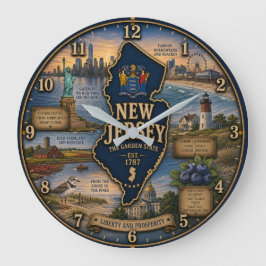 Relógio Grande New Jersey Garden State Coastal Lighthouse Rustic