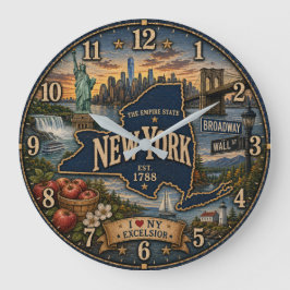 Relógio Grande New York Empire State Landmark Coastal Rustic