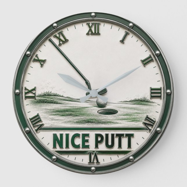 Relógio Grande Nice Putt Golf Golfer Gift (Frente)