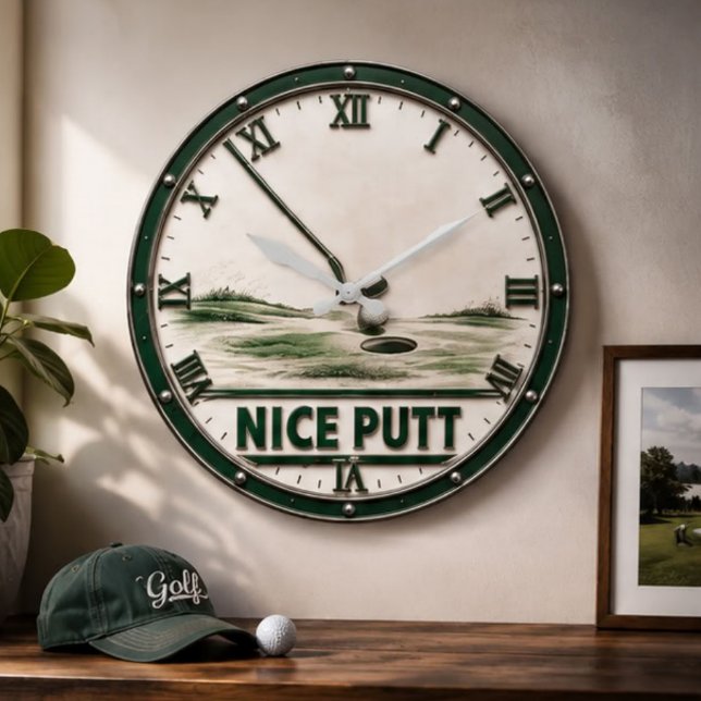 Relógio Grande Nice Putt Golf Golfer Gift (Criador carregado)
