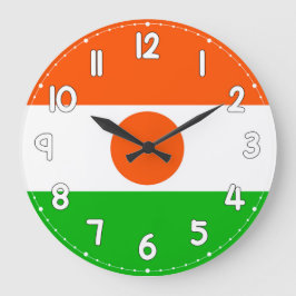 Relógio Grande Niger Flag Wall Clock – Patriotic Home & Office De
