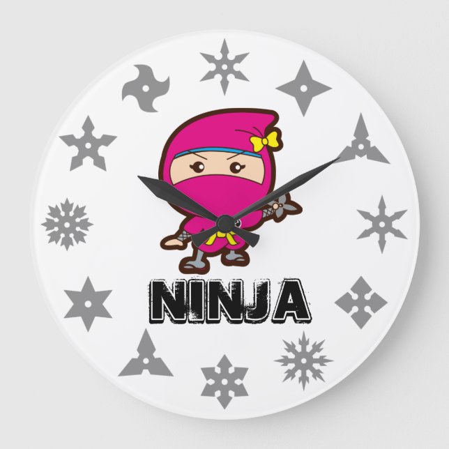Relógio Grande Ninja Girl (Frente)