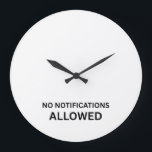 Relógio Grande No Notifications Allowed Minimalist Technical<br><div class="desc">Synchronize your focus blocks. A sleek,  high-contrast wall clock featuring bold technical typography,  designed for the studio where time is the only allowed metric.</div>