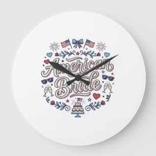 Relógio Grande Noiva Americana Desenho Vetorial de Casamento Patr