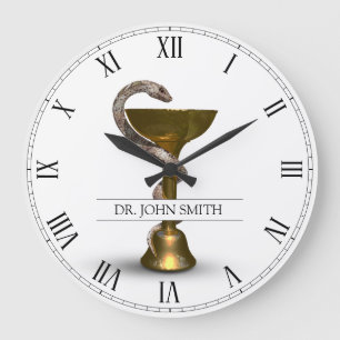 Relógio Grande Nome Branco da Higieia do Bowe Médico de Cobra de