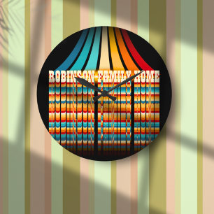 Relógio Grande Nome da Família Estilo de Retro de Vintagem Modern