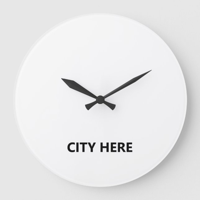 Relógio Grande Nome de Cidade Personalizado (Frente)