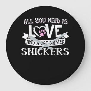 Relógio Grande Nome do Cat Snickers Lovers   Tudo que você preci