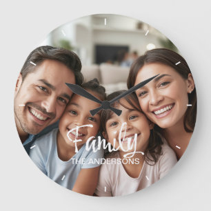 Relógio Grande Nome do Roteiro de Tendência de Foto de Família Pe