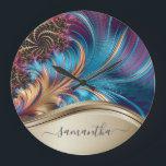 Relógio Grande Nome Manuscrito Moderno Azul Dourado Fractal<br><div class="desc">Este design também está disponível em outros modelos de telefone. Escolha o Tipo de Dispositivo para ver outras capas para iPhone,  Samsung Galaxy ou Google. Alguns estilos podem ser alterados selecionando Estilo,  se essa for uma opção.</div>