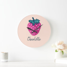 Relógio Grande Nome Personalizado da Fruta de Morango Cujo