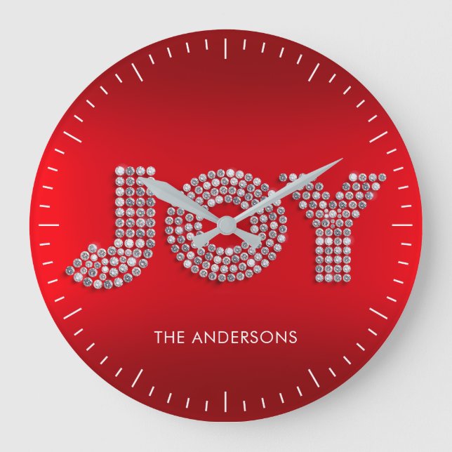 Relógio Grande Nome Personalizado da PIADA de Natal do Glitter Sp (Frente)