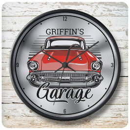 Relógio Grande Nome Personalizado Garagem de Cruzador de Automóve