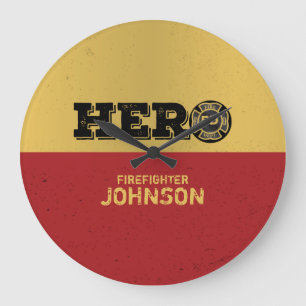 Relógio Grande Nome Personalizado, Herói do Bombeiro