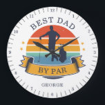 Relógio Grande Nome Personalizado Pai Golf Por Par Birthday Retro<br><div class="desc">Retro Best Pai By Par design pode ser personalizado para o destinatário deste design de tema de golfe giro. Presente perfeito para o aniversário do Dia de os pais ou do avô.
O texto "Melhor Pai" pode ser personalizado com qualquer pai, clicando no botão "Personalizar" acima.</div>