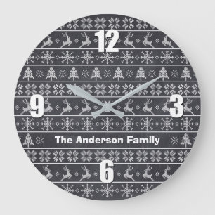 Relógio Grande Nórdico Moderno Knit Febre