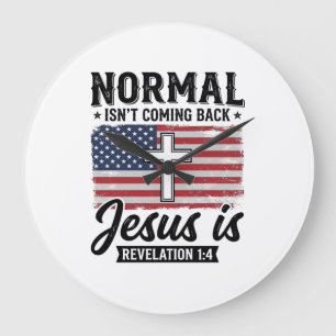 Relógio Grande Normal Não Está Voltando Jesus Revelação Camisa_1