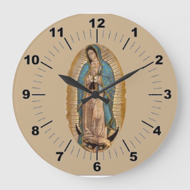 Relógio Grande Nossa Senhora de Guadalupe Wall Clock (Frente)
