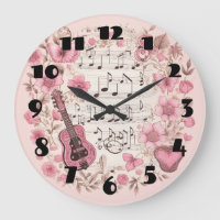 Notas de Música e Flores Estilo Retroativo