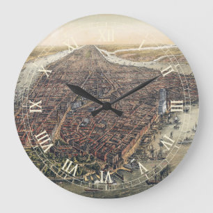 Relógio Grande Nova York Antiga, Manhattan, Ponte de Brooklyn