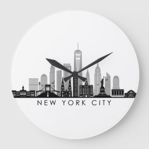Relógio Grande NOVA YORK Manhatten EUA City Skyline Silhouette