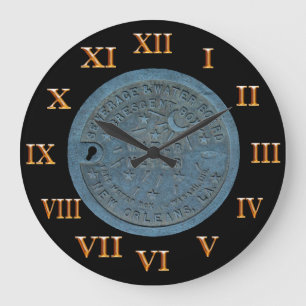 Relógio Grande Numerais romanos Dourados de medidor de água de