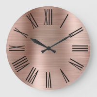 Numerais Romanos Pretos com Folha de Ouro Rosa