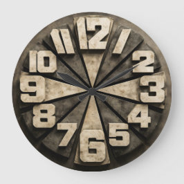 Relógio Grande Numeral de Bloco Radial
