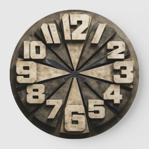 Relógio Grande Numeral de Bloco Radial