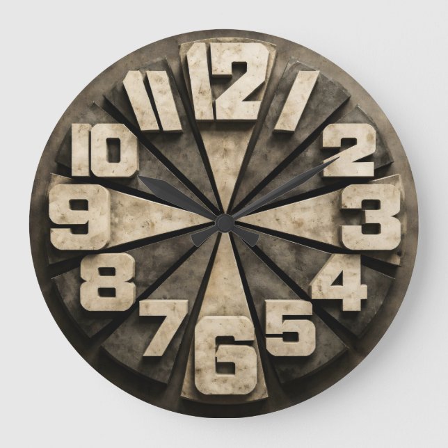 Relógio Grande Numeral de Bloco Radial (Frente)