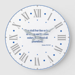 Relógio Grande Numeral romano Psalms 72:5 KJV Bíblia Verse II