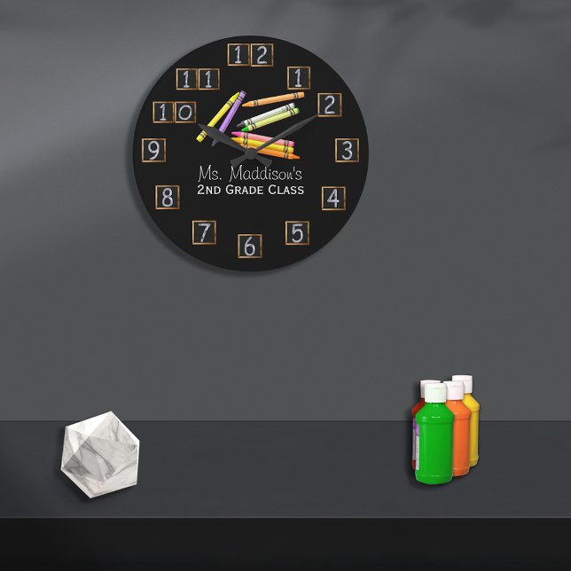 Relógio Grande Número de Quadro do Professor Retro (Criador carregado)