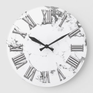 Relógio Grande Número romano da pedra cinzenta branca preta do