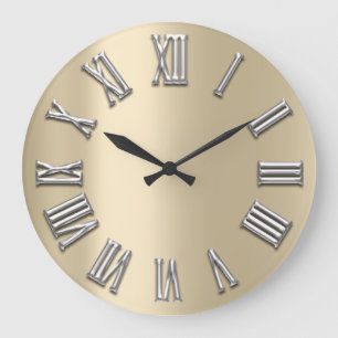 Relógio Grande Número romano de prata cinzento do metal cinzento