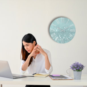 Relógio Grande Número romano de prata metálico cinzento do bril