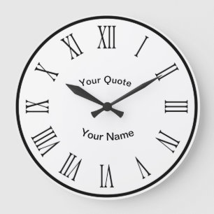 Relógio Grande Números de Disco Negra n com Numerais Romanos Radi
