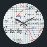 Relógio Grande Números de fórmulas da matemática<br><div class="desc">Pulso de disparo de parede dos números de fórmulas da matemática</div>