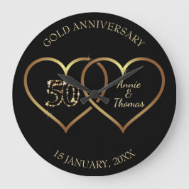 Relógio Grande Números E Corações Do ouro