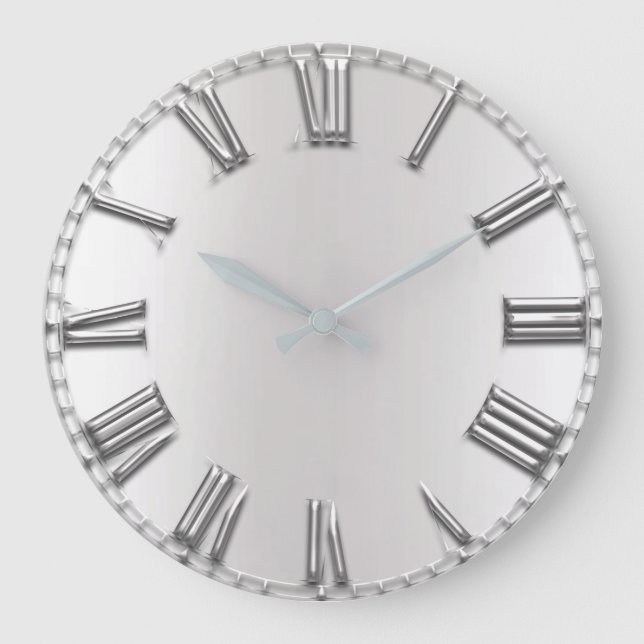 Relógio Grande Números romanos das Cinzas Metálicas das Cinzas de (Frente)