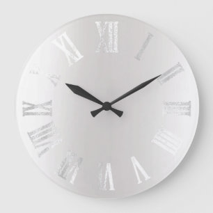 Relógio Grande Números romanos mínimos de metal preto das Cinzas